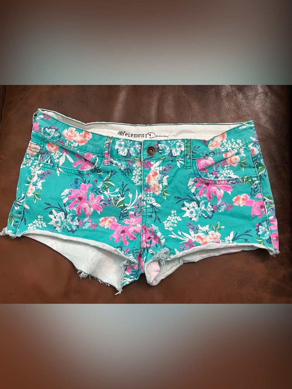 Element Denim Teal Floral Women’s Jean Shorts